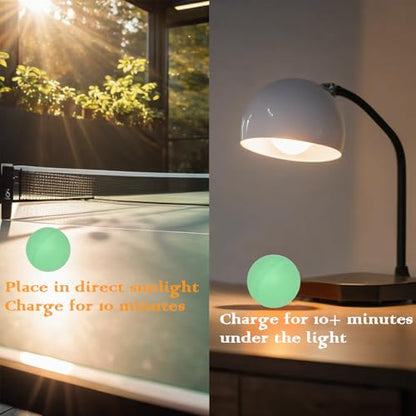 High Bounce & Durable ABS Mat Colored 3 Star Ping Pong Balls 4 Trainning,Party Games,Pet Cats Toys - style: pack of 12 - glow in The dark
