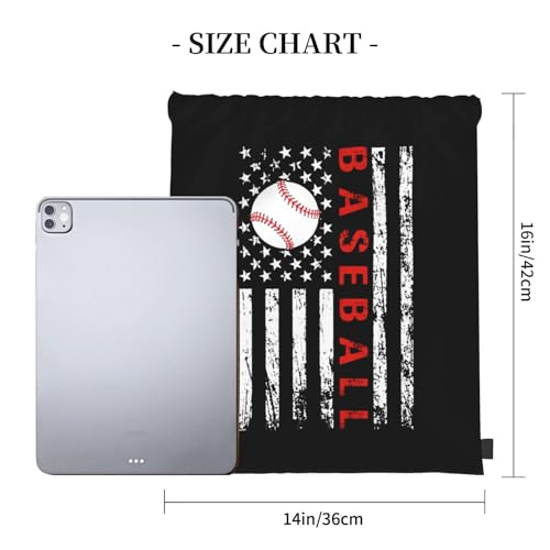 American Baseball Flag Unisex Drawstring Backpack Bag Sport Gym Travel Swim Sackpack - color: American Baseball Flag3