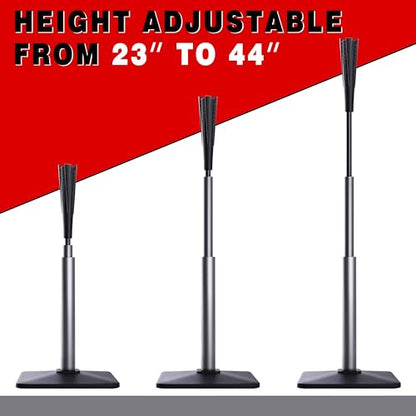 4-Prongs Ball Rest Batting Tee for Baseball and Softball， 23" to 44" Adjustable Baseball Tees for Hitting，Heave Duty Base Baseball Tee （No Included The Baseball） - style: LITE