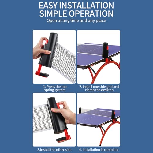 Retractable Table Tennis Net, Adjustable, 20x15x6cm, Ping-Pon g Net, Indoor Table Tennis Equipment, Portable & Lightweight, for Any Game Play