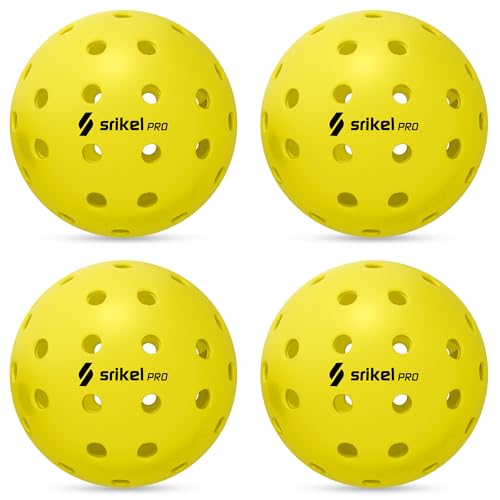 Pickleball Balls-USAPA Approved Outdoor/Indoor Pickleballs,Seamless Roto-Molded Design for Durability,Crack-Resistant 40-Hole Pickle Ball for Beginner Intermediate Pro Player,6/12/36/50/100Pack - color: Pro - Yellow, size: 4 Count
