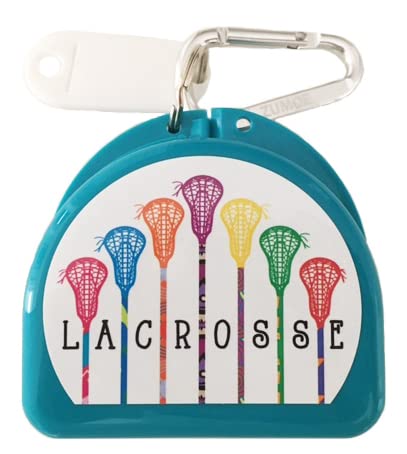 Lacrosse 7 Standing Sticks Retainer and Mouthguard Case with Carabiner, Durable Mouthguard Case for Sports, Retainer Holder for Travel and Protection, Ideal for Secure Storage - Aqua