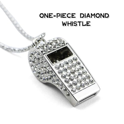 Metal Rhinestone Lanyard Whistle Bling Crystal Loud Sound with Chain Whistle for Coaches, Referee, Teachers, Police, Lifeguard, Emergency, Sports, Adults (Silver)