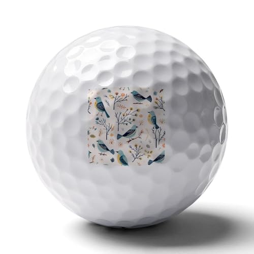 Tree Birds Spring Print Golf Balls for Men Women Practice Training Golf Balls for Indoor Outdoor Use