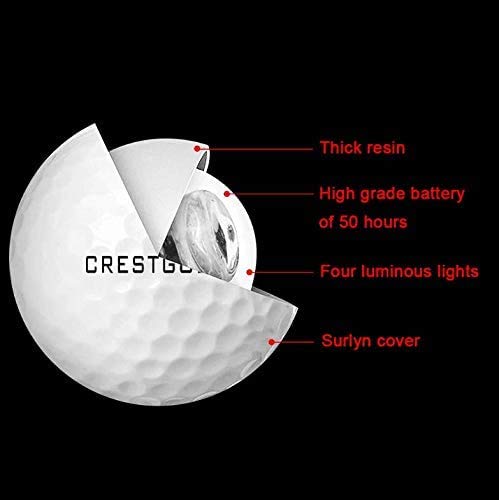 Crestgolf Glow in The Dark Golf Balls with Glow Tees, Super Bright Light Up LED Balls with 12-Minute Reset Timer, Fun Gift for Men and Women, Backyard Putting Greens - color: Red/Blue/Green