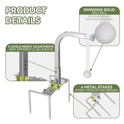 Golf Swing Trainer, Portable Golf Training Aid, Durable Golf Practice Equipment With 5 Adjustable Height, Indoor Outdoor Golf training equipment Accessories, Golf Gifts for Men women Golf lovers