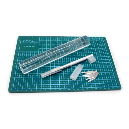 Table Tennis Racket DIY Tools Kit Table Tennis Rubber Cutting Knife Set Acrylic Roller Cutting Mat 5PCS Spare Blades