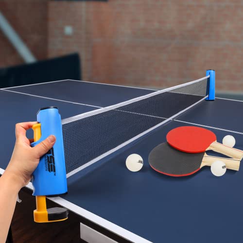 GSE Games & Sports Expert Adjustable Retractable Ping Pong Net Set & Post. Professional Table Tennis Rackets and Balls, Net with Posts and Storage Bag - Pingpong Paddle and Game Table Accessories. | Adjustable