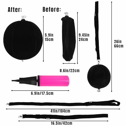 Golf Swing Training Aid for Beginners - Inflatable Smart Ball Arm Correcter, Adjustable Strap & Air Pump to Improve Swing Form