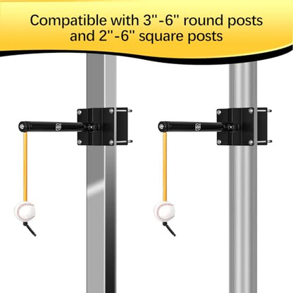Baseball & Softball Batting Trainers for Beginners and Pros, Locking Post Style Tether Ball Set, Swing Trainer for Hitting Training Equipment, Easy Install on 3"-6" Round & 2"-6" Square Posts
