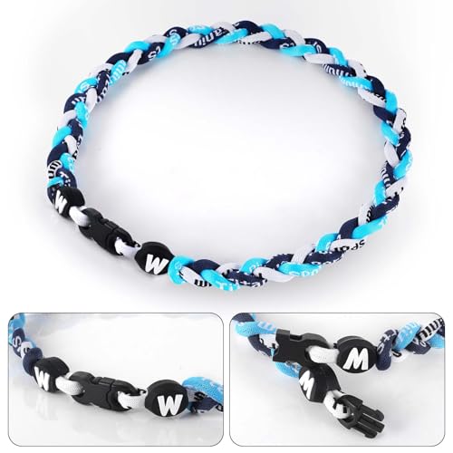 Willtok Premium 18inch Baseball Necklace w/Nylon Tri-Braided Rope Tornado Design - color: Gray Black White