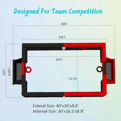 Portable Inflatable Sports Court Inflatable Soccer & Basketball & Volleyball Field 3-in-1 Multiple Sport Game with Blower for Birthday/School Playground/Family/Team Games - style: 40x20x 8.8ft