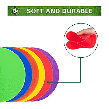 Spot Markers 4.72 Inch 9 Inch Non Slip Rubber Floor Markers Flat Field Cones Poly Dots for Soccer Basketball Sports Speed Agility Training and Drills - style: 9inch 12pcs