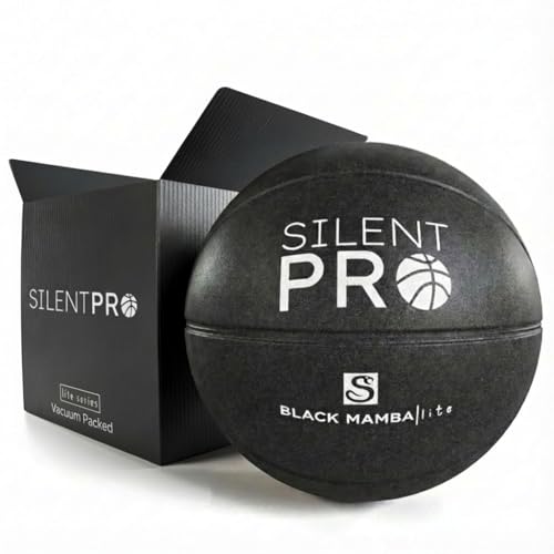 Silent Basketball – Black Mamba – Size 7 (29.5") – Quiet Indoor Dribbling – Premium Foam Basketball, Exact Shape – Certified Child Safe – Soundless, Noiseless Indoor Play - style: Lite Series