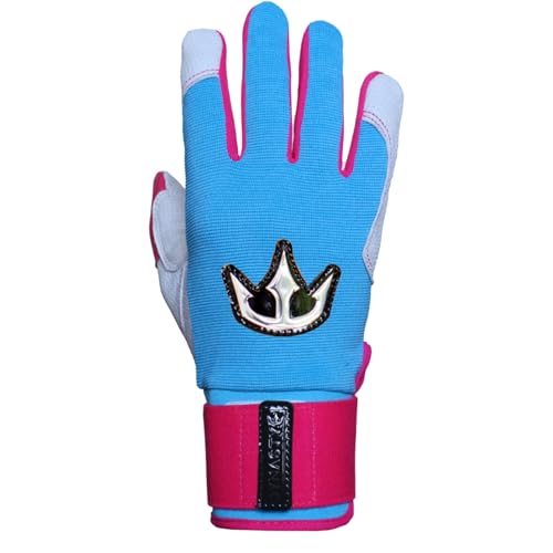 Bomb Squad Batting Gloves - Premium Goat Skin Leather, Full Wrist Support, Youth & Adult Sizes - color: Cotton Candy, size: XX-Large