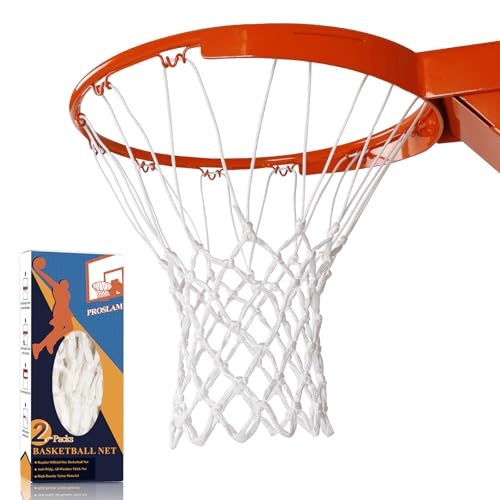 Nylon Heavy Duty Basketball Net Replacement – 60-Line High Density Thickened Net, Anti-Whip Anti-Tangle, All Weather Indoor Outdoor, Fits Standard 12 Loops Rim (Swish Sound for Pro Competition)