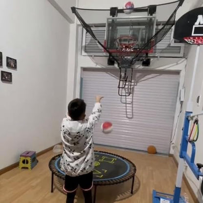 Basketball Practice Network Wall-Mounted Basketball Hoops Return Attachment, Indoor Outdoor Basketball Shot Trainer Equipment Foldable, Adult/Teens/Child