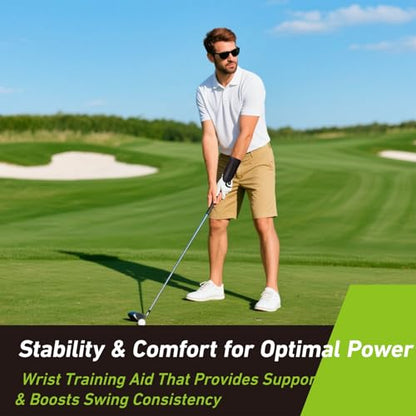 Golf Wrist Trainer for Swing Alignment Pro Training Aid Brace for Hand Gesture Correction Golf Hinge Practice Tool and Wrist Support Brace for Beginners and Pros to Improve Swing Technique