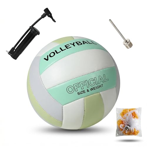 Volleyball Indoor Volleyball, Softy Volleyball, Durable and Waterproof Official Size Balls for Game & Practice Use, Indoor/Outdoor Play/Beach Game. - color: Macarons