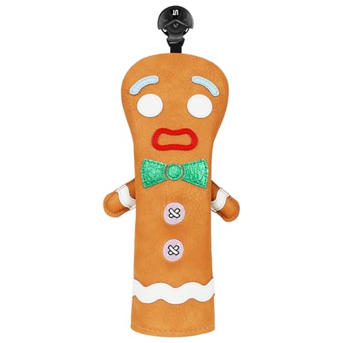 Funny Golf Club Head Cover Driver Headcover Fairway Wood Headcover Hybrid Club Head Cover Brown Monster Cookie - style: Hybrid