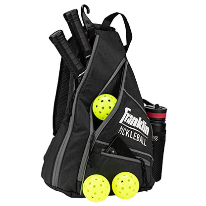 Franklin Sports Pickleball Bags - Sling Bag Backpack for Gear + Equipment - Men + Women - Holds Paddles, Balls + Accessories - color: Charcoal
