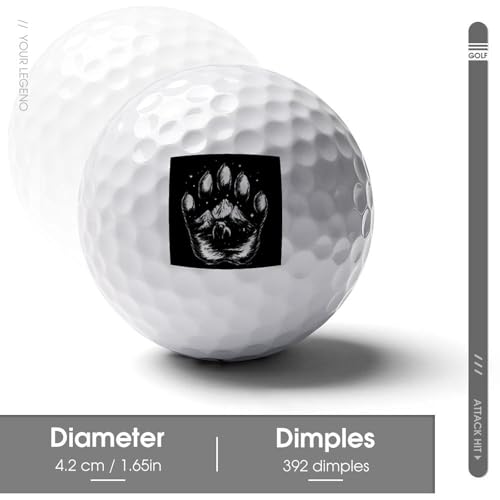 Bear Paw Mountains Stars Custom Golf Ball Soft Practice Golf Balls Performance Distance and Speed for Indoor Outdoor