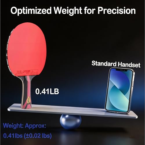 DHS Ping Pong Paddles,Table Tennis Racket with Hurricane 3 High Spin & Speed for Advanced Offensive Players, Flared Handle