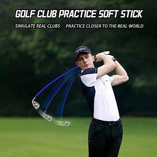 PGM Golf Swing Training Aid for Right-Handed Men and Women - Driver and Iron Weighted Swing Trainer Golf Club Click Stick for Strength Grip Tempo & Flexibility Training