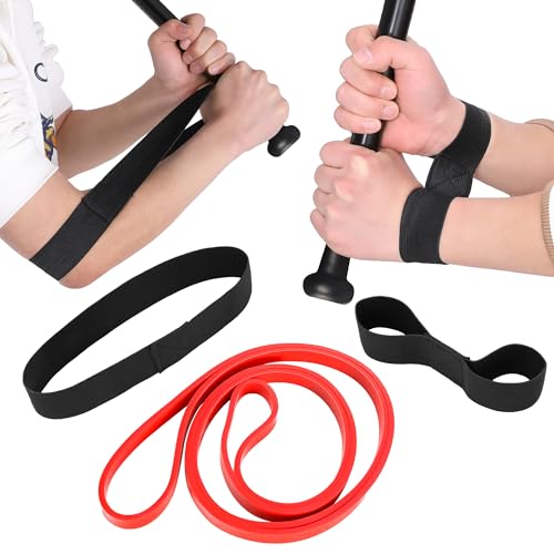 codree Baseball Swing Trainer Bands- Elastic Baseball Softball Hitting Resistance Bands- Baseball Batting Training Aids Equipments for Athletes Improve Batting, Arm Strength - color: 1 Set