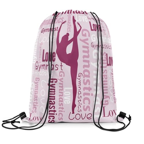 Castle Fairy Gymnastics Drawstring Backpack 13"X16" Gymnastics Lovers Water Resistant Beach Bag Cheerleading Purple String Bag for Gym Shopping Sport Yoga - color: Purple 7
