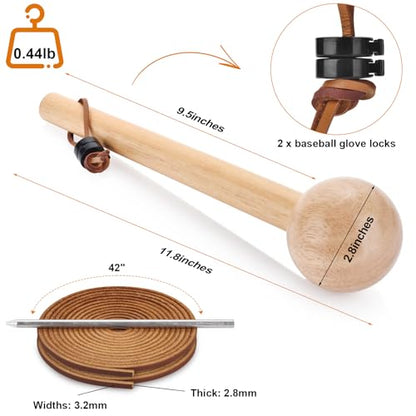 Baseball Hammer, Baseball Softball Golve Mallet, 2 Leather Lace and 1 Needle for Baseball Glove, 2Pcs Baseball Lock, Golve Mallet