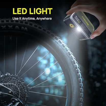 Mini Electric Bike Pump with Gauge,Portable 120PSI Bicycle Tire Inflator with Fast Inflation, Rechargeable Air Pump for Road, MTB, E-Bikes,Includes Ball Needle,Bike Accessories for Men