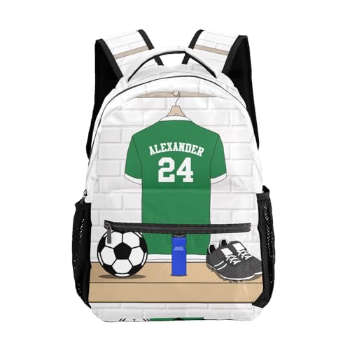 Soccer Sport Player Jersey Forest Personalized School Backpack for Teen Kid-Boy/Girl Primary Daypack Travel Bookbag - color: Option 28