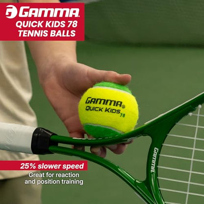 GAMMA Quick Kids Training Tennis Balls for Kids & Beginners, Low-Compression Core Reduces Speed & Bounce, Great for Tennis Practice, USTA & ITF Approved for 10 & Under Tournaments Parent - size: 48 Box, style: Quick Kids 78