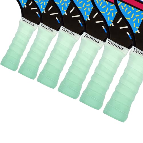 Pickleball Paddle Grip Tape, 6 Pack Pre-Cut Pickleball Grips, Absorbent and Enhanced Pickleball Paddle Overgrip Tape(Gradient Color) (Robin Egg Blue) - color: Robin Egg Blue