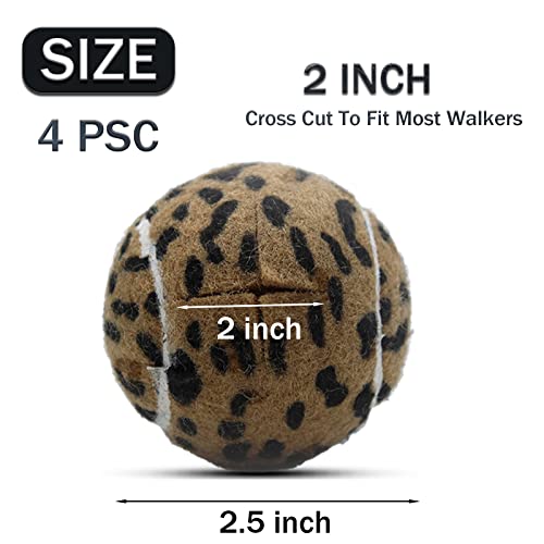 Magicorange 4 PCS Precut Walker Tennis Balls for Furniture Legs and Floor Protection, Heavy Duty Long Lasting Felt Pad Glide Coverings