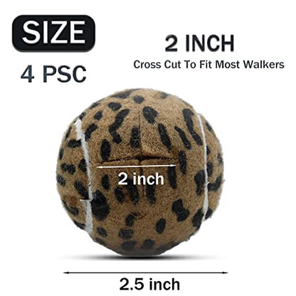 Magicorange 4 PCS Precut Walker Tennis Balls for Furniture Legs and Floor Protection, Heavy Duty Long Lasting Felt Pad Glide Coverings