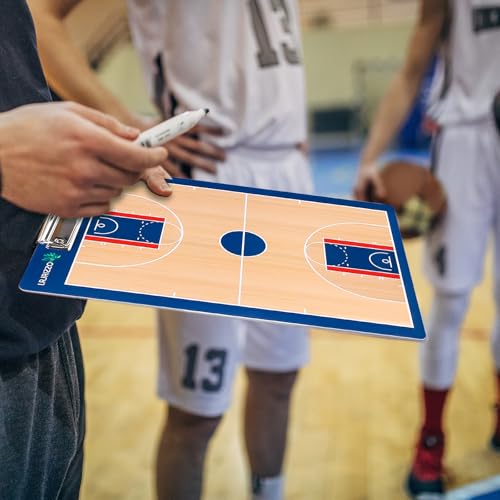 Basketball Dry Erase Coaches Clipboard, Basketball Clipboard for Coaches Double-Sided Basketball White Board for Coaches Writable and Erasable Basketball Dry Erase Board for Coaches Gift - style: Basketball