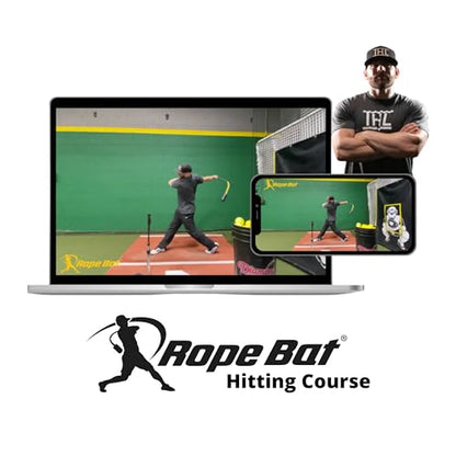 Rope Bat - The Original Patented Rope Bat Swing Trainer w/ 12 Soft Training Balls - Baseball & Softball Swing Trainer, Training Tool, Batting Aid