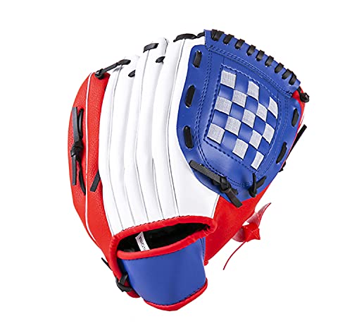 Baseball Glove, Infield Throwing Glove, PU Leather, Left Hand Gloves, Multiple Sizes + Colors,Fit for Adult/Youth/Kids/Beginner Outdoor Sports Training - color: Red, size: 11.5