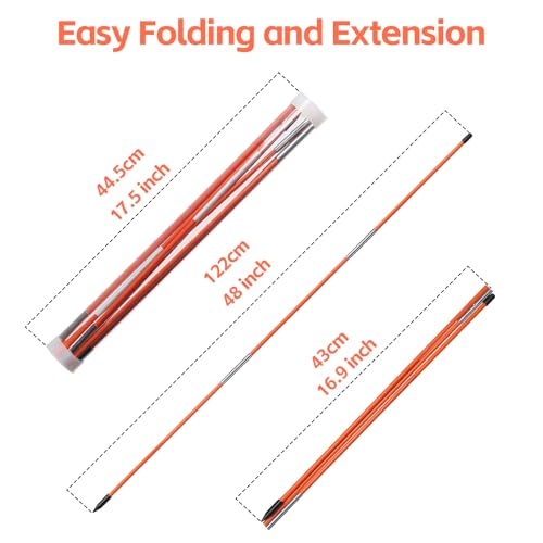 Golf Alignment Sticks Collapsible, 3 Pack Alignment Sticks for Golf Training, 48" Fiberglass Golf Alignment Rods Golf Practice Sticks Training Aid for Aiming, Putting