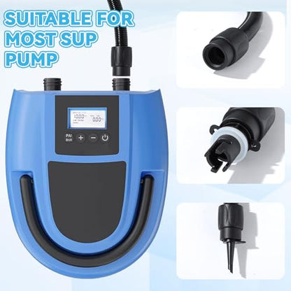 Paddle Board Pump Adapter Set Universal Sup Pump Adaptor Hose with 7 Air Valve Nozzles Boat Air Compressor Valve Converter Swivel Threaded Connector Kits for Inflatable Paddleboard Boat Tent Kayak