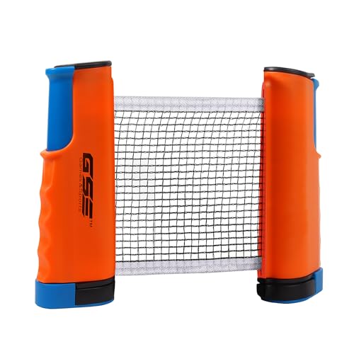 GSE Games & Sports Expert Adjustable Retractable Ping Pong Net Set & Post. Professional Table Tennis Rackets and Balls, Net with Posts and Storage Bag - Pingpong Paddle and Game Table Accessories. | Adjustable, Retractable, Post, Professional, Rackets, Ba