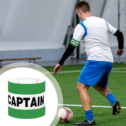 3 Pcs Soccer Captain Armband, 8x31 cm/3.15x12 Inch Adjustable Arm Bands for Soccer, Nylon Football Bands for Adult Youth, Elastic Team Sport Armband for Basketball Volleyball (Dark Green)