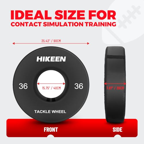 Hikeen Football Tackle Wheel Dummy Denser Softer Foam Tackling Dummies for Football Youth - Tackling Wheel with Straps (1PCS)