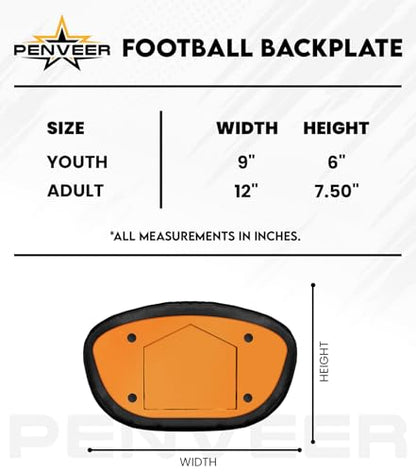 Football Backplate for Shoulder Pads with High Impact Padding, Adult & Youth Lower Backplate Football - color: Chrome Bronze Gold, size: Youth