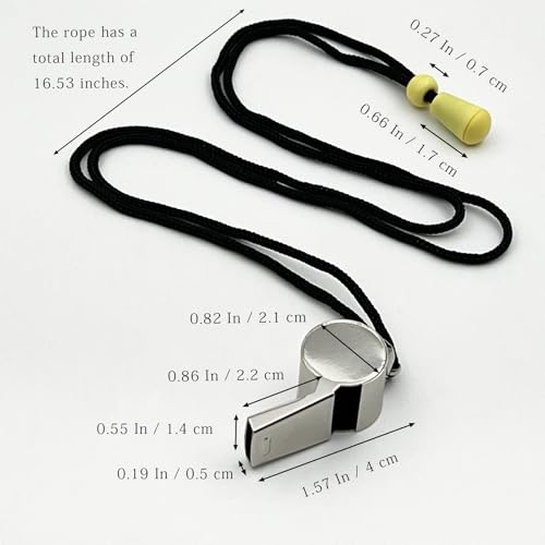 Stainless Steel Coach Whistles with Adjustable Lanyards, Loud Clear Sports Whistle Set for Coaches, Referees, Officials and Trainers(2-Pack) ﻿