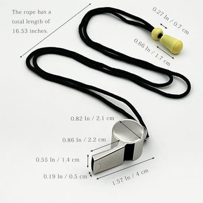 Stainless Steel Coach Whistles with Adjustable Lanyards, Loud Clear Sports Whistle Set for Coaches, Referees, Officials and Trainers(2-Pack) ﻿