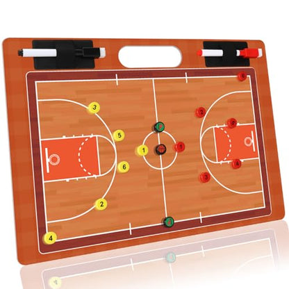 Magnetic Coach Marker Boards, Dry Erase Double-Sided Coach Lineup Clipboard, Coaches Gift, Fit for Basketball, Football, Soccer, Baseball - style: Basketball