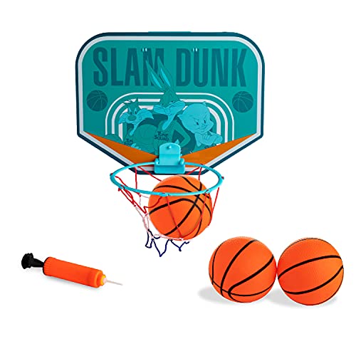Paladone Looney Tunes Space Jam Over the Door Mini Basketball Hoop Indoor Sports Toys for Boys and Girls, Office, Dorm, and Teen Boy Room Accessories